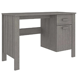 Helloshop26 Bureau table poste de travail meuble d'ordinateur informatique étude HAMAR clair 113 x 50 x 75 cm bois massif de pin gris 02_0023853