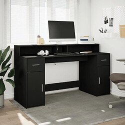 Avis vidaXL Bureau avec lumières LED noir 160x55x91 cm bois d'ingénierie