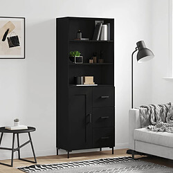 vidaXL Buffet haut Noir 69,5x34x180 cm Bois d'ingénierie