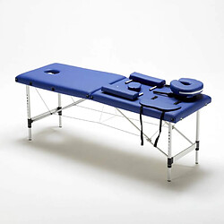 Acheter Bodyline - Healt And Massage Table de massage pliante en aluminium portable 2 zones 210 cm Shiatsu, Couleur: Bleu