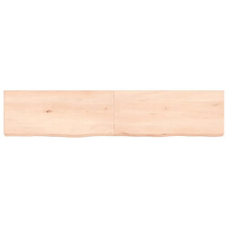 Avis vidaXL Étagère murale 140x30x(2-6) cm bois de chêne massif non traité