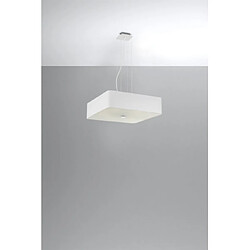 Luminaire Center Plafonnier Lokko Verre,acier,tissu blanc 5 ampoules 105cm