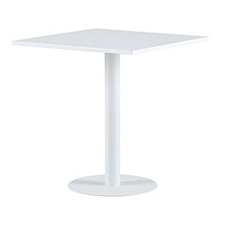 Pegane Table carrée en métal coloris blanc - Longueur 70 x profondeur 70 x hauteur 73 cm