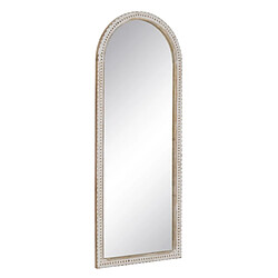 BigBuy Home Miroir mural Blanc Naturel Verre Bois de manguier Bois MDF Vertical 60,9 x 3,8 x 152,4 cm