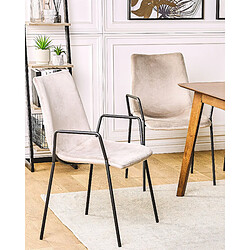 Beliani Chaise de salle à manger JEFFERSON Set de 2 Velours Taupe