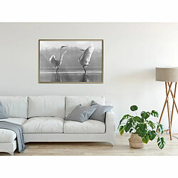 Paris Prix Affiche Murale Encadrée Black and White Herons 90 x 60 cm Or