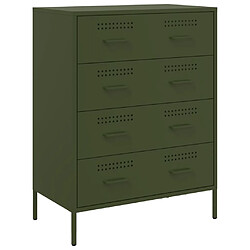 vidaXL Buffet vert olive 68x39x89 cm acier