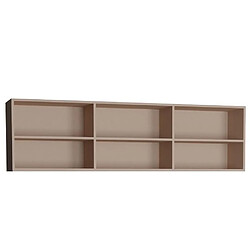 Inside 75 Surmeuble 6 niches de rangements pour lit escamotable horizontal 140 x 200 cm Hauteur 56 cm finition taupe mat