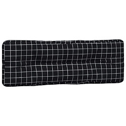 Avis vidaXL Coussins de palette lot de 2 motif à carreaux noir tissu