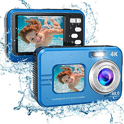 INF Caméra sous-marine étanche 48MP 4K avec zoom 16x et mise au point automatique Blue