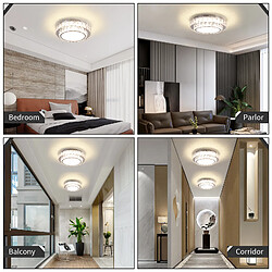 Stoex Lampe De Plafond Led 30CM Lustre En Cristal Plafonnier Moderne Pour Chambre À Coucher, Salon, Cuisine, 4500K