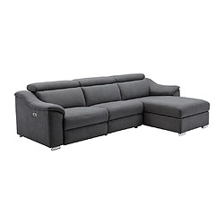 Acheter Vente-Unique Canapé d'angle relax électrique en tissu anthracite PEDRERA - Angle droit