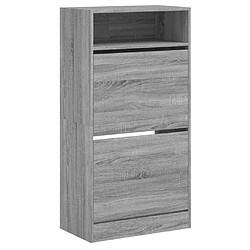 Avis vidaXL Armoire à chaussures Sonoma gris 60x34x116 cm Bois d'ingénierie