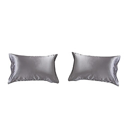 2pc Mulberrry Taie D'oreiller En Soie King - Taille 19x29inch - Taie D'oreiller Argent