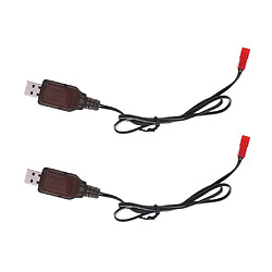 2 Pièces 4.8V USB à JST-2P Plug NI-MH / Câble De Charge De Batterie Pour RC Drone Toys