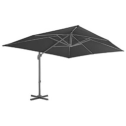 vidaXL Parasol de jardin en porte-à-faux avec mât en aluminium noir