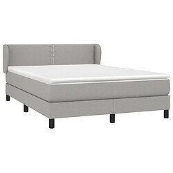 Avis Maison Chic Lit Adulte - Lit simple Lit à sommier tapissier avec matelas moelleux - Meuble de Chambre - Gris clair 140x200cm Tissu -MN69600