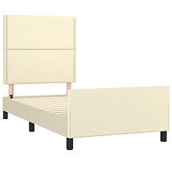 Avis vidaXL Cadre de lit sans matelas crème 80x200 cm similicuir