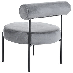 Beliani Fauteuil ALPHA Velours Gris pas cher