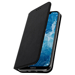 Avizar Housse Nokia 8.1 Étui folio Porte-cartes Fonction Support - Noir