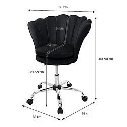 Acheter ML-Design Fauteuil de bureau et salon à roulettes noir hauteur réglable chaise en velours