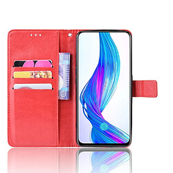 Wewoo Housse Coque en cuir à rabat horizontal Texture rétro Crazy Horse pour OPPO Realme X / OPPO K3avec porte-carte et fentes cartes et cadre photo Rouge pas cher