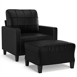 Maison Chic Fauteuil Relax pour salon | Fauteuil avec repose-pied Noir 60 cm Similicuir -GKD80643