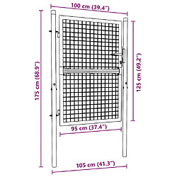 vidaXL Portail de clôture acier 100x125 cm vert pas cher