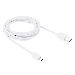 Wewoo Câble blanc pour Samsung Galaxy, Huawei, Xiaomi, LG, HTC et autres Smartphones Android 2 m Haute Vitesse Micro USB vers USB de Recharge de Données,