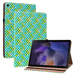 Etui en PU texture tissée multicolore antichoc avec support et porte-cartes vert pour votre Samsung Galaxy Tab A8 10.5 (2021)