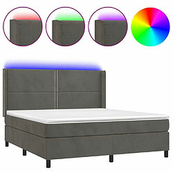 Sommier à lattes,Cadre à lattes de lit pour Adulte matelas et LED Gris foncé 160x200 cm -MN80394