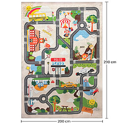 ICONIK INTERIOR Tapis pour Enfant - (290x200 cm) - Ville Route Multicolore