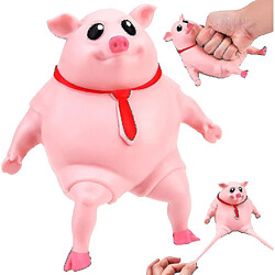 Jouets Pig Squeeze Ball, Jouet Anti-stress Pig Squeeze Ball, Jouets Sensoriels Pig Fun Pink