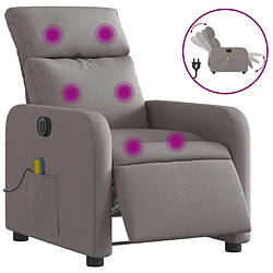 vidaXL Fauteuil de massage inclinable électrique Taupe Tissu