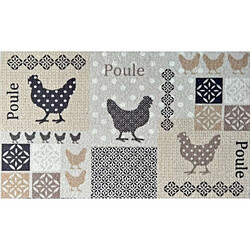 Cpm Tapis Must en velours imprimé Baco - 50 x 120 cm - Ecru