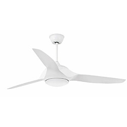 Faro Barcelona Faro 33408 Ventilateur de plafond avec lumière LED et diamètre 140 cm Télécommande incluse, Blanc