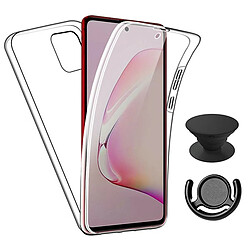 PHONECARE Kit Coque 3x1 360° Impact Protection + 1 PopSocket + 1 Support PopSocket Noir - Impact Protection - Samsung Galaxy A02s