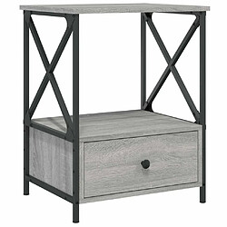 Maison Chic Lot de 2 Tables de chevet - Tables de Nuit sonoma gris 50x41x65 cm bois ingénierie pas cher