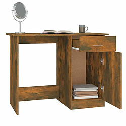 Maison Chic Bureau,Table de travail,bureau de travail pour chambre Chêne fumé 100x50x76 cm Bois d'ingénierie -GKD66698 pas cher