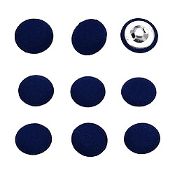 20pcs Boutons Recouverts De Tissu De Coton Accessoires De Couture Pour Vêtement - Bleu Foncé