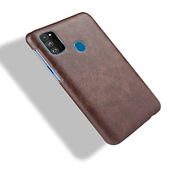 Acheter Wewoo Coque Rigide Pour Galaxy M30s antichoc Litchi PC + Etui en PU Marron