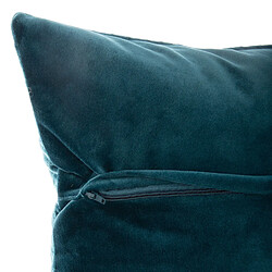 Avis Atmosphera, Createur D'Interieur Coussin design en velours Dolce - L. 40 x l. 40 cm - Bleu canard