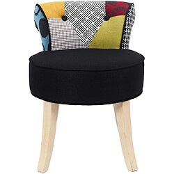 Acheter The Home Deco Factory Tabouret bas patchwork Eleonor multicolore.