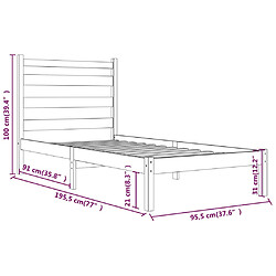 vidaXL Cadre de lit sans matelas bois de pin massif pas cher