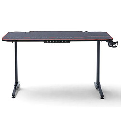 Pegane Table de jeu / bureau de jeu en métal coloris noir - Longueur 140 x Hauteur 75 x Profondeur 65 cm