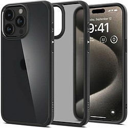 Spigen Sgp Spigen Ultra Hybrid Coque pour iPhone 15 Pro Max [Semi-Transparent] - Frost Noir