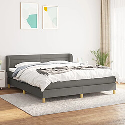 Maison Chic Lit Adulte - Lit simple Lit à sommier tapissier avec matelas moelleux - Meuble de Chambre - Gris foncé 180x200cm Tissu -MN61747