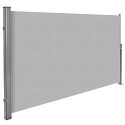 Helloshop26 Auvent store latéral brise-vue abri soleil aluminium rétractable 160 x 300 cm gris 08_0000529