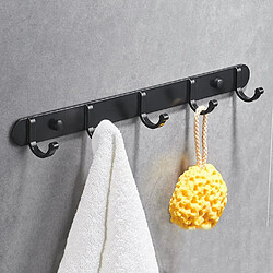 Universal Manteaux et casquettes de salle de bains Crochet noir Porte-étagère Porte-étagère anti-rouille 5 Crochets lourds Espace adhésif en aluminium | Crochet de robe de maison pas cher