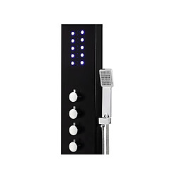 Vente-Unique Colonne de douche hydromassante thermostatique à leds - 20*165cm - Noir - FELICITA pas cher